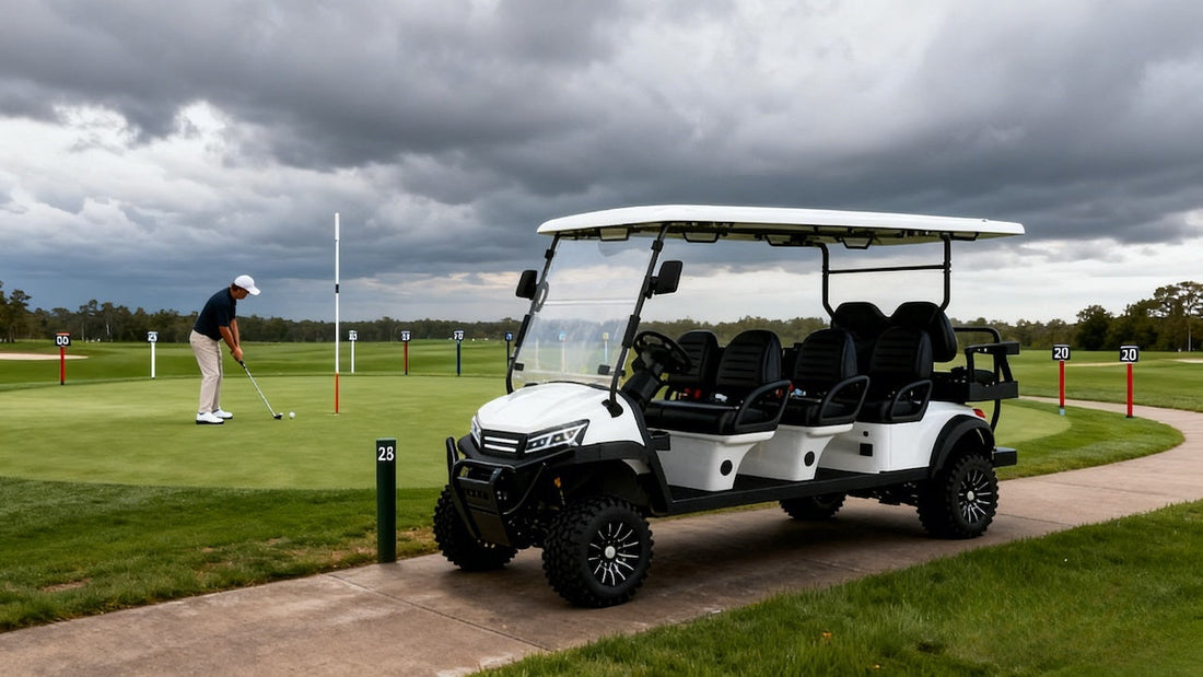 A step-by-step guide for fleet managers on winterizing electric golf carts, focusing on lithium battery protection, corrosion prevention, and spring readiness.