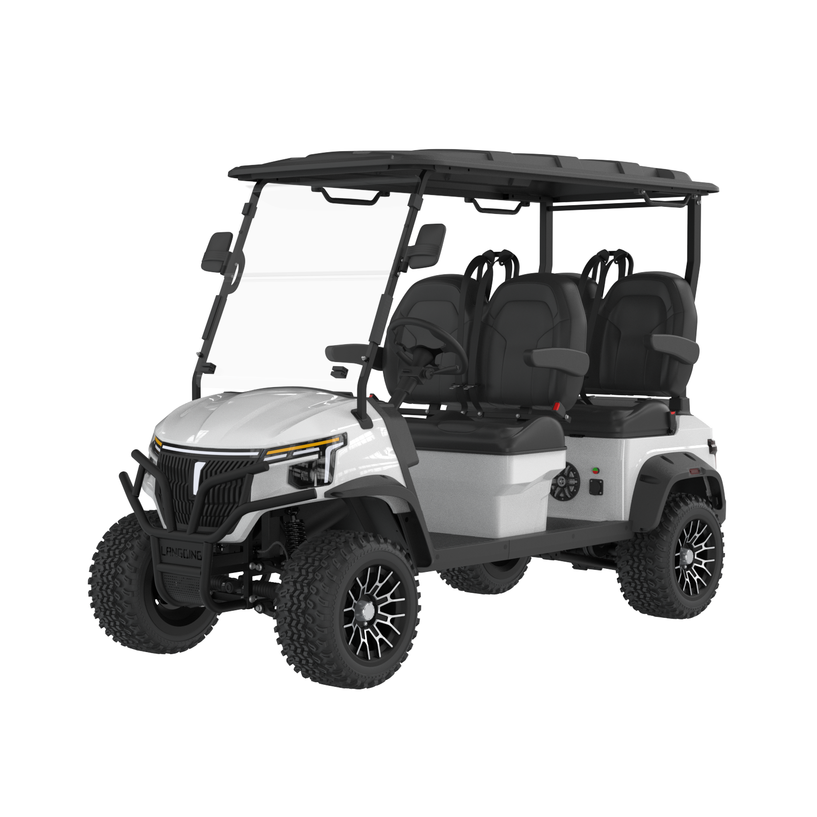 Browse our compact 2 seater golf carts. All models are electric, street legal, and built for easy maneuverability.