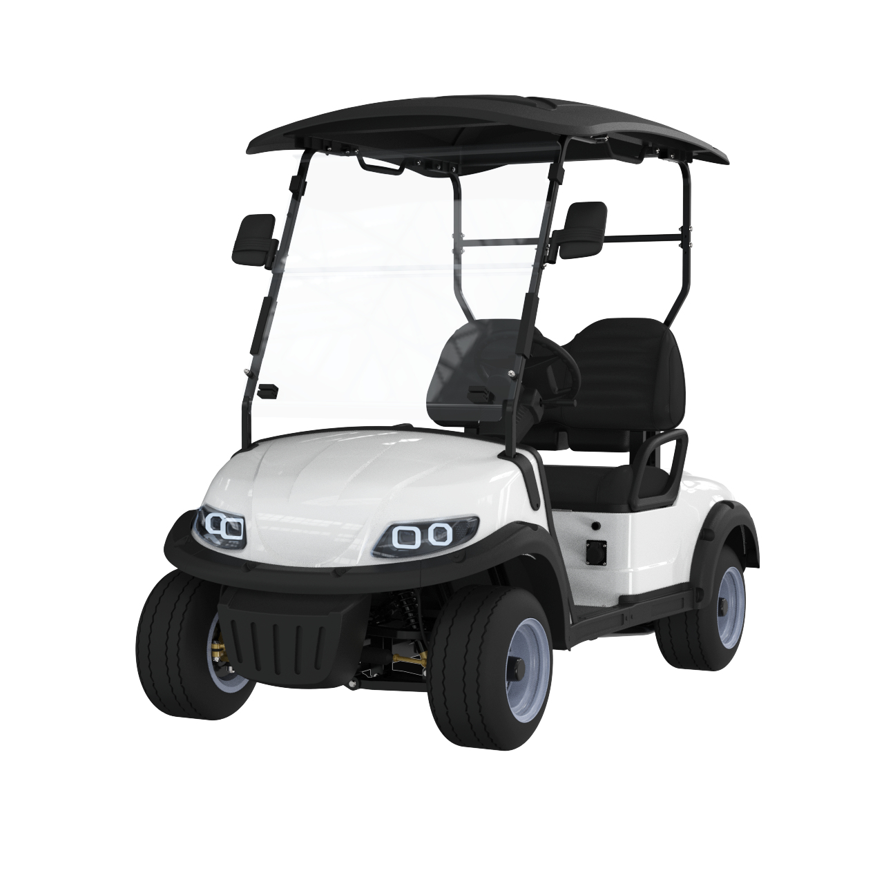 Browse our compact 2 seater golf carts. All models are electric, street legal, and built for easy maneuverability.